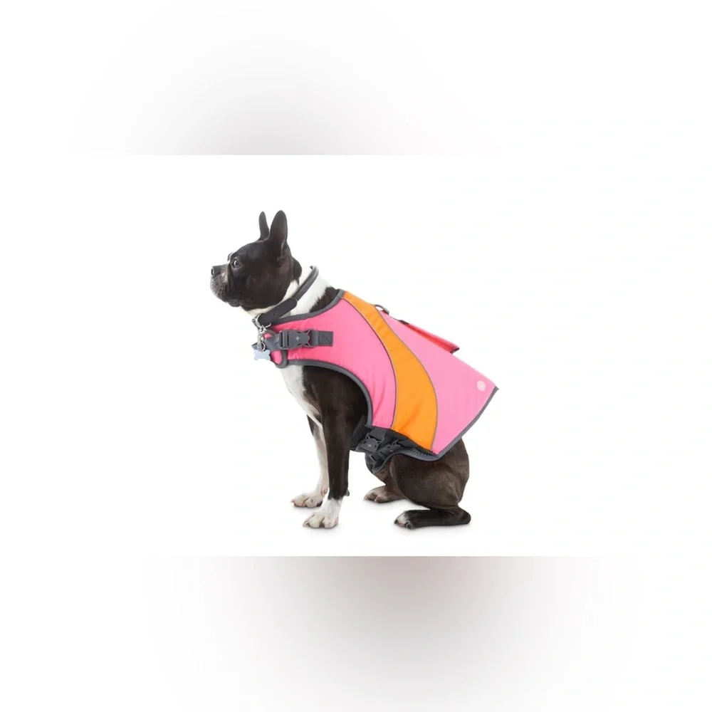 Pink & Orange Dog Flotation Vest, Medium
